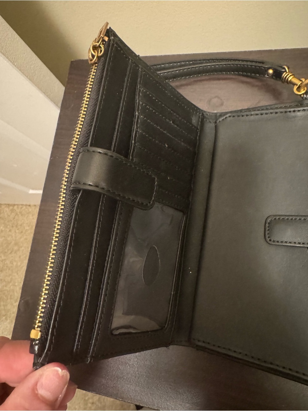 GUESS Black Quilted Zip Wristlet - Picture 4 of 5